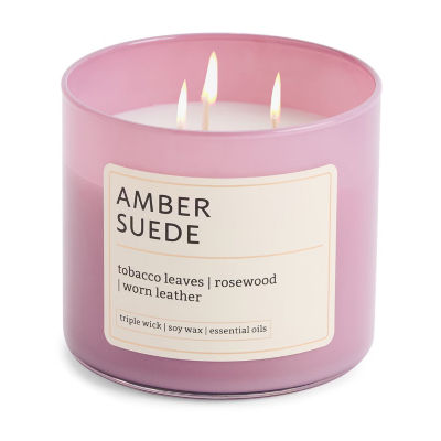 Distant Lands Amber Suede 3-Wick Scented Jar Candle