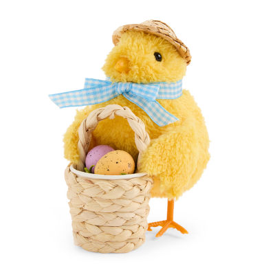 Layerings Chick With Egg Basket Easter Tabletop Decor