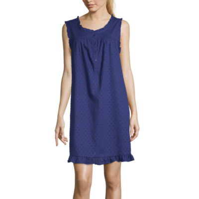 Adonna Womens Ruffle Chemise Scoop Neck Sleeveless Nightgown JCPenney