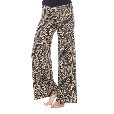 White Mark Womens Mid Rise Wide Leg Palazzo Pant
