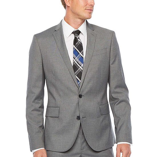 JF J. Ferrar Ultra Comfort Medium Gray Super Slim Fit Suit Separates