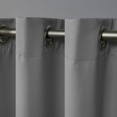 Exclusive Home Curtains Academy Grommet Top Energy Saving 100% Blackout Set of 2 Curtain Panel