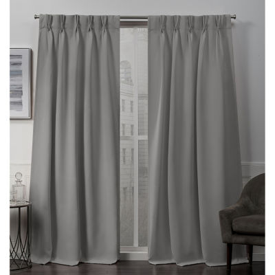 Exclusive Home Curtains Sateen Pinch Pleat Energy Saving Blackout Set of 2 Curtain Panel