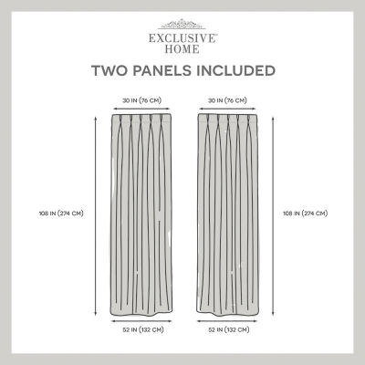 Exclusive Home Curtains Sateen Pinch Pleat Energy Saving Blackout Set of 2 Curtain Panel