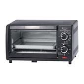 Proctor Silex 4 Slice Countertop Toaster Oven, Multi-Function with Bake,  Toast and Broiler, 1100 Watts, 30 min timer and auto-shutoff, Includes