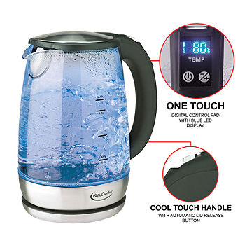 Kenmore 1.7L Cordless Electric Tea Kettle with 6 Temperature Pre-Sets