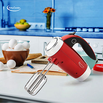Betty Crocker BC-2208CMR Hand Mixer with Mini Stand - Red