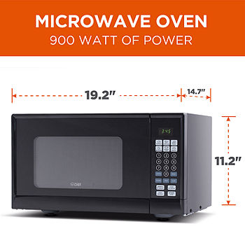 BLACK+DECKER Digital Microwave Oven with Turntable Push-Button Door, Child