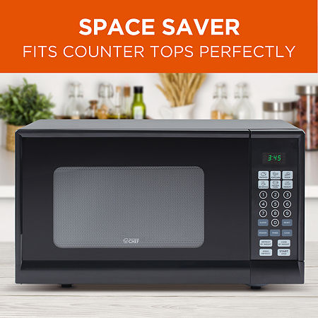 Commercial Chef 0.9-Cu. Ft. Countertop Microwave With Push Button Door Release - Black, One Size, Black