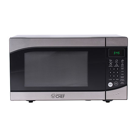 Commercial Chef 0.9-Cu. Ft. Countertop Microwave With Push Button Door Release - Stainless Steel Trim, One Size, Stainless Steel