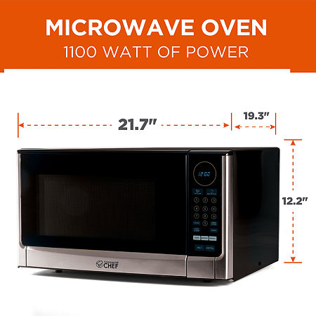 Commercial Chef 1.4-Cu. Ft. Countertop Microwave - Stainless Steel Front, One Size, Stainless Steel