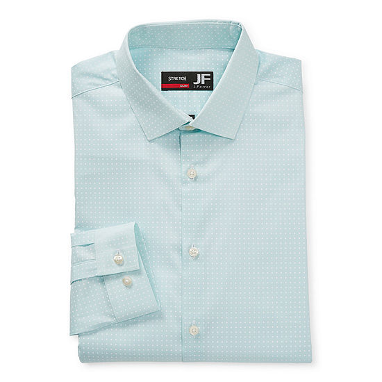 JF J.Ferrar Slim Ultra Comfort Mens Spread Collar Long Sleeve Dress Shirt