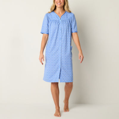 Adonna Womens Waffle Short Sleeve Mid Length Robe