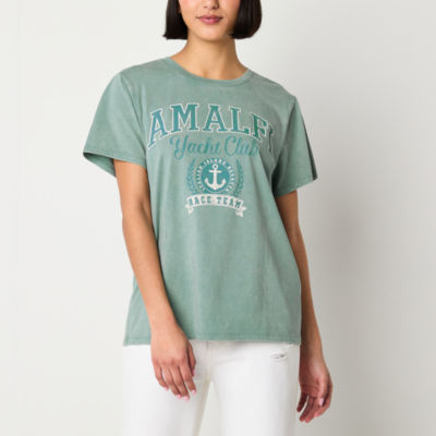 Juniors Capri Yacht Club Oversized Tee Womens Crew Neck Short Sleeve Graphic T-Shirt