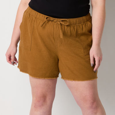 a.n.a Womens High Rise Pull-On Short Plus