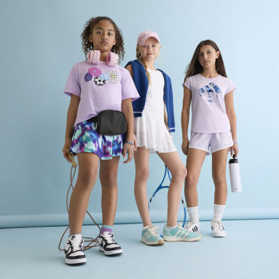 Xersion Little & Big Kid Girls Crew Neck Short Sleeve T-Shirt