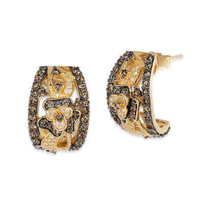 LIMITED QUANTITIES Le Vian Grand Sample Sale™ Chocolate Diamonds® & Vanilla  Diamonds® Flower Earrings set in 14K Honey Gold™ - JCPenney