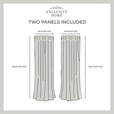 Exclusive Home Curtains Delano Light-Filtering Grommet Top Set of 2 Outdoor Curtain Panel