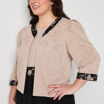 Maya Brooke Plus Embroidered Jacket Dress