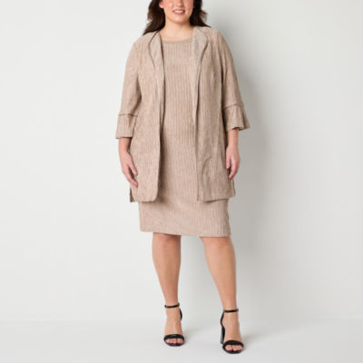 Maya Brooke Womens Plus Jacket Dress