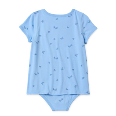 Thereabouts Little & Big Girls Adaptive Round Neck Short Sleeve Bodysuit