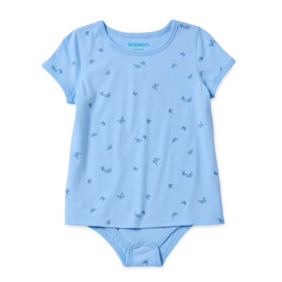 Thereabouts Little & Big Girls Adaptive Round Neck Short Sleeve Bodysuit