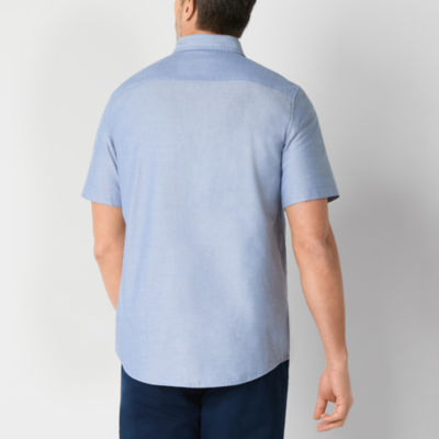 St. John's Bay Performance Oxford Mens Slim Fit Short Sleeve Button-Down Shirt