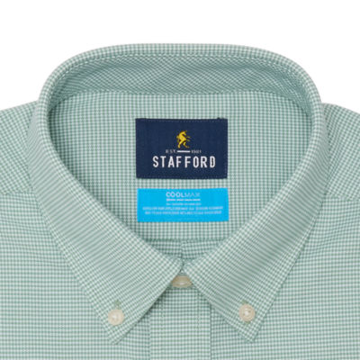 Stafford Coolmax Oxford Mens Regular Fit Long Sleeve Button-Down Shirt