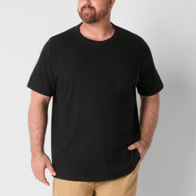 mutual weave Big and Tall Mens Crew Neck Short Sleeve Easy-on + Easy-off Pocket T-Shirt