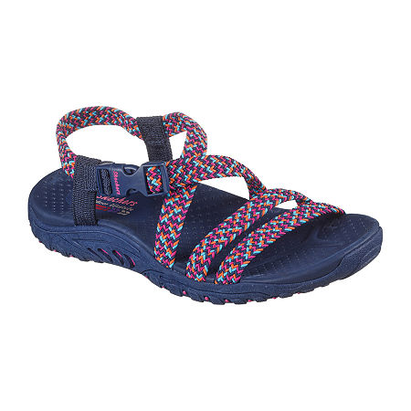Skechers Womens Reggae Adore You Strap Sandals, 9 Medium, Blue