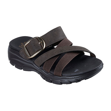 Skechers Womens Easy Going Perfect Company Strap Sandals, 6 Medium, Brown