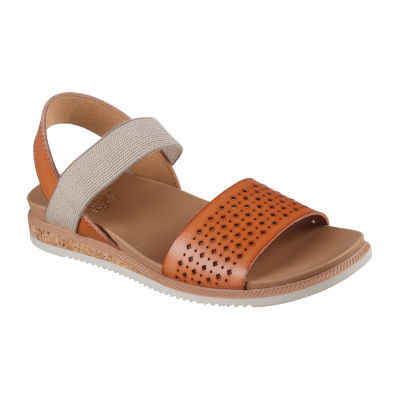 Skechers Bobs Womens Desert Kiss Low Strap Sandals, Color: Luggage