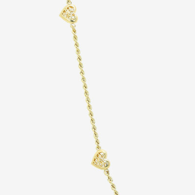 Womens 10K Gold Heart 18 Inch Pendant Necklace