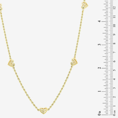 Womens 10K Gold Heart 18 Inch Pendant Necklace