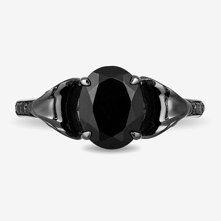 Enchanted Disney Fine Jewelry Womens Diamond Accent Genuine Black Onyx Sterling Silver Aladdin Jafar Cocktail Ring, 7