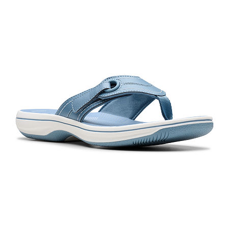 Clarks Cloudsteppers Womens Breeze Reyna Flip-Flops, 8 Medium, Blue