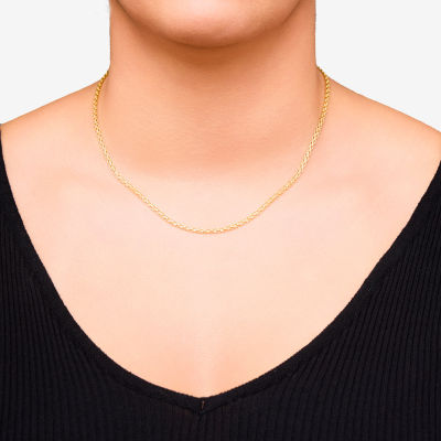 Womens 10K Gold 18 Inch Fashion Chain Necklace