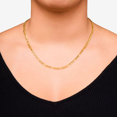 Made in Italy Unisex Adult 10K Gold 20 Inch Figaro Chain Necklace
