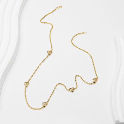 Womens 10K Gold Heart 18 Inch Pendant Necklace