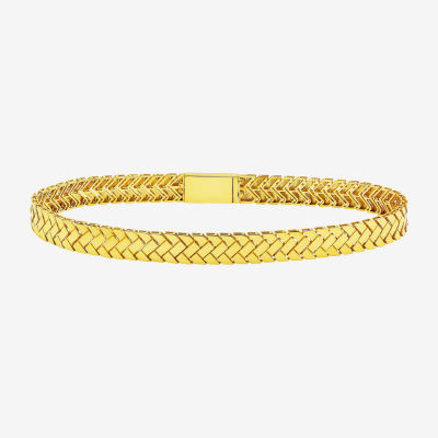 Womens 10K Gold Solid 7.5 Inch Link Bracelet