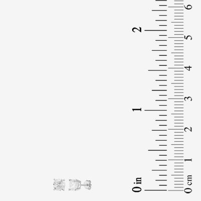 Womens Cubic Zirconia Sterling Silver Round Pair Earring Set