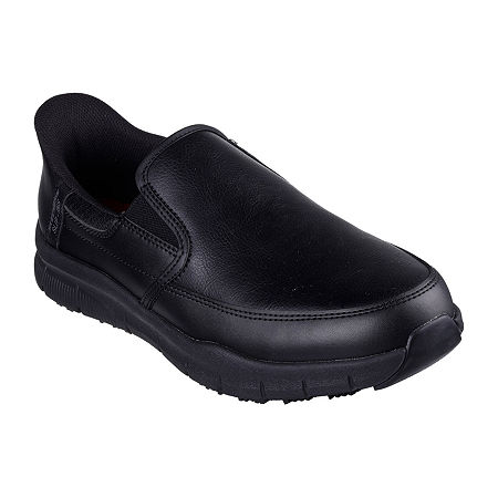 Skechers Mens Nampa Broxtin Work Shoes Wide Width, 10 Wide, Black