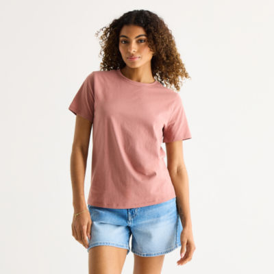 Representative product-family photo: A.N.A Womens Round Neck Short Sleeve T-Shirt. Pictured option and availability are unverified.