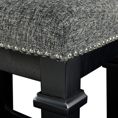 Kyley Tweed Nailhead Trim Backless Counter Stool