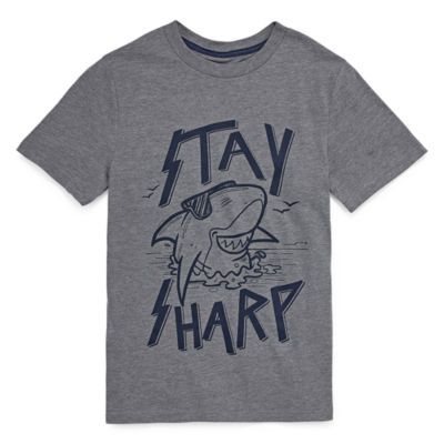Arizona Little & Big Boys Crew Neck Short Sleeve Graphic T-Shirt
