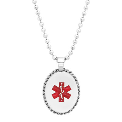 Steeltime Mens Stainless Steel Inch Pendant Necklace