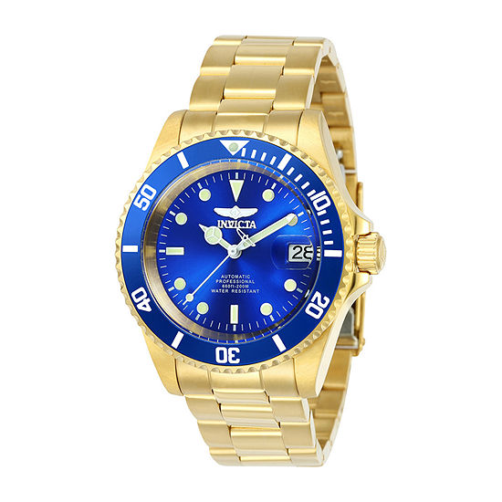 Invicta Pro Diver Mens Automatic Gold Tone Stainless Steel Bracelet Watch 24763