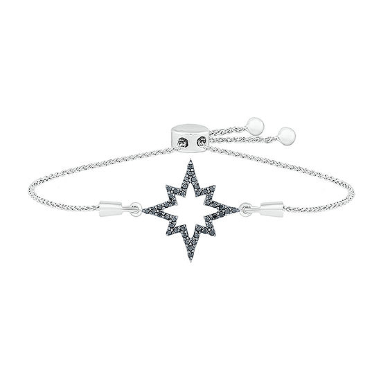 North Star 1/4 CT. T.W. Mined Black Diamond Sterling Silver Star Bolo Bracelet
