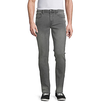 Advance Mens 360 JCPenney Flex - Gray Light Jean, Color: Arizona Fit Skinny