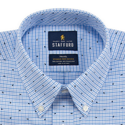 Stafford travel oxford mens button down collar long sleeve wrinkle free stretch hot sale dress shirt